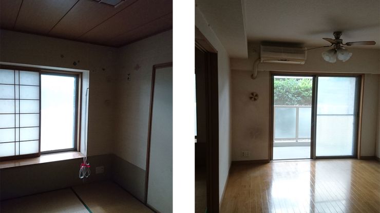 以前の間取り　旧和室と旧リビング